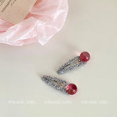 Women Rhinestone Multicolor Beads Snap Clips Fashion Sparking Sweet Simple Customized in Stock Hairpins Accessories for Daily