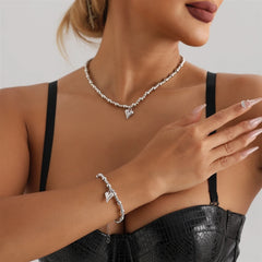 Fashion Simple Heart Beads Minimalistic Necklaces for Girls Sweet Cute Bracelets Jewelry for Women Ladies Accessories Wholesale