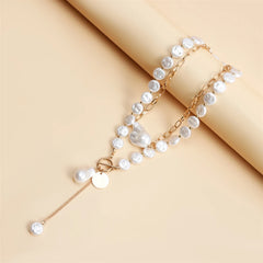 Fashion Baroque Imitation Pearl Elegant Necklaces for Girls Sweet Trendy Stylish Vintage Jewelry for Women Ladies Accessories