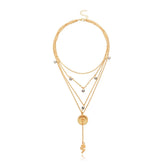 Fashion Trendy Flowers Floral Layered Wearing Necklaces for Girls Elegant Glamorous Sweet Jewelry for Women Ladies Accessories