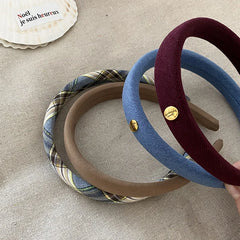 Women Blue Brown Wide Headbands Fashion Elegant Vintage High Quality in Store Hairbands Accessories for Female Daily Causal Use