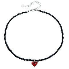 Simple Fashion Beads Glitter Heart Shaped Necklaces for Girls Cute Sweet Glamorous Jewelry for Women Lady Accessories Wholesale