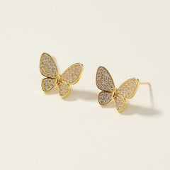 Classic Butterfly Simple Trendy Stud Earrings for Girls Leopard Glitter Jewelry for Women Ladies Accessories Elegant Bijuterias