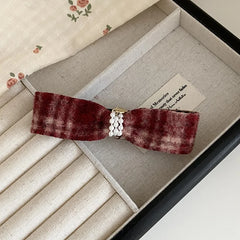 Fashion Plaid Trendy Bowknot Hair Clips for Girls Sweet Cute Classic Barrettes for Women Lady Hair Accessories in Stock Vintage