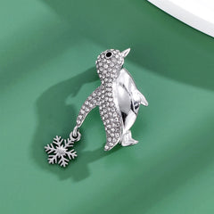 Fashion Snow Flake Birds Penguin Brooches for Girls Glitter Sparking Elegant Pins Jewelry for Women Ladies Accessories Wholesale