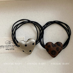 Sweet Cute Heart Shaped Scrunchies for Baby Girls Kawaii Classic High Elastic Hair Ties for Kids Children Hair Accessories Chic