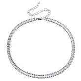 Simple Rhinestone Fashion Glitter Sparkle Necklaces for Girls Minimalistic Jewelry Suits for Women Ladies Female Accessories