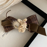 Fashion Cute Animals Plaid Bowknot Hair Clips for Girls Sweet Elegant Barrettes for Women Ladies Hair Accessories in Stock