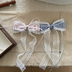 Fashion Ribbon Bowknot Sweet Elegant Hair Clips for Girls Polka Dot Elegant Cute Alligators for Women Lady Accessories in Stock