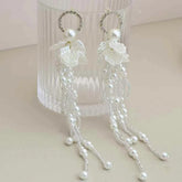 Women Imitation Pearl Tassel Decorative Drop Earring Elegant Glamorous Fashion High Quality Bulk Jewelry Accessories for Causal