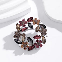Fashion Glitter Flowers Floral Sweet Brooches for Girls Trendy Stylish Rhinestone Sparkle Jewelry for Women Ladies Accessories