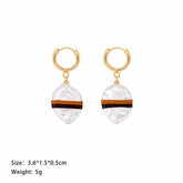 Fashion Baroque Pearl Copper 18K Gold Plated Drop Earrings for Girls Simple Jewelry for Women Lady Wholesale China Manufacturer