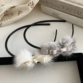 Fashion Bowknot Fluffy Bowknot Head Band for Girls Sweet Cute Hair Band for Women Ladies Hair Accessories in Stock Wholesale