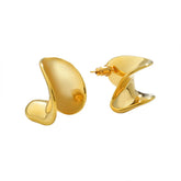 Minimalist Irregular Wavy Metal Earrings 14K Gold Plated Geometric Earrings Chunky Statement Jewelry Gift for Women Accessory