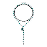 Fashion Luxury Rhinestone Layered Wearing Necklaces for Girls Link Elegant Trendy Jewellry for Women Ladies Accessories Chic