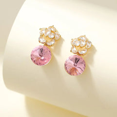 Glitter Rhinestone Star Flower Drop Earrings for Girls Fashion Simple Ocean Jewelry for Women Lady Accessories Chinese Supplier