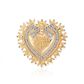 Fashion Trendy Glitter Heart Shaped Sweet Brooches for Girls Sweet Sparking Pins Jewelry for Women Ladies Accessories New Design