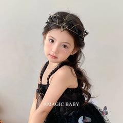 Vine Crystal Crown for Kids Queen Headband Rhinestones Elegant Princess Tiara Child Party Hair Accessories Royal Birthday Gift