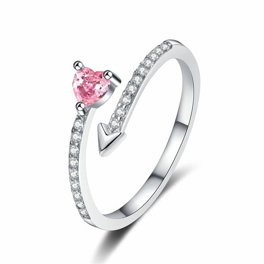 Korean Simple Heart-shaped Rings Women's Fashion Zircon Love Couple Ring InstaStyle Light Luxury Jewelry Accessories Wholesale