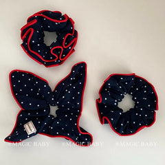 Fashion Simple Polka Dot Scrunchies for Baby Girls Cute Sweet Kawaii Elegant Hair Ties for Kids Children Hair Accessories Chic