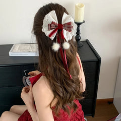 Fashion Bowknot Ribbon Bowknot Hair Clips for Girls Cute Elegant Sweet Barrettes for Women Ladies Hair Accessories in Stock