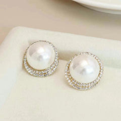 Simple Minimalistic Imitation Pearl Elegant Sweet Stud Earrings for Girls Graceful Trendy Jewellry for Women Ladies Accessories