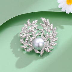 Fashion Glitter Sparkle Elegant Imitation Pearl Brooches for Girls Sweet Cute Pins Jewelry for Women Ladies Accessories Chic