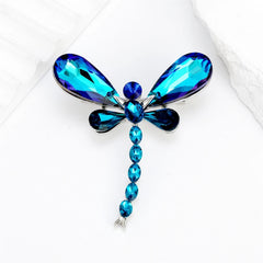Fashion Sweet Dragonfly Rhinestone Glitter Sparking Brooches for Girls Elegant Pins Jewelry for Women Ladies Accessories Chic