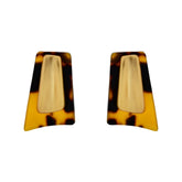 Fashion Contrast Color Earrings Geometric Leopard Print Simple Earrings Stud Elegant Design Personality Korea EarJewelry Women