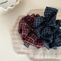 Fashion Plaid Simple Classic Flower Scrunchies for Girls Elegant Graceful Hair Ties for Women Ladies Hair Accessories Trendy