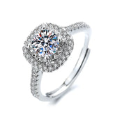 Round Moissanite Rings Classic Six-prong Women's Custom Geometric Ring for Engagement Party Live Streaming Supply Accessory Bulk