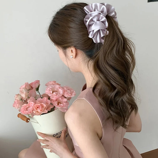 Sweet Dress Multi Layer Hair Clips for Girls Lustrous Elegant Luxury Cute Banana Clips for Women Ladies Hair Accessories Chic