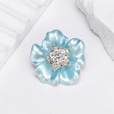 Fashion Solid Color Flower Glitter Lustrous Brooches for Girls Sweet Elegant Jewelry for Women Ladies Accessories Wholesale