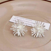 Female Hot Sale New Design Flower Shape Small Stud Earring Trendy Glitter Fashion Elegant Bulk Order Causal Jewelry Accessories