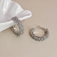 Simple Leopard Print Fashion Trendy Glitter Hoop Earrings for Girls Elegant Glitter Jewelry for Women Ladies Accessories Chic