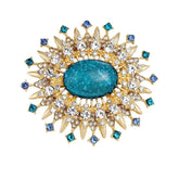 Fashion Luxury Glitter Sparkle Rhinestone Crystal Brooches for Girls Elegant Dainty Bold Jewelry for Women Ladies Accessories