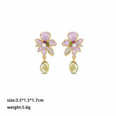 Fashion Freshwater Pearl Crystal Flower Drop Earrings for Girls Jewelry for Women Ladies Wholesale China Manufacturer Sweet