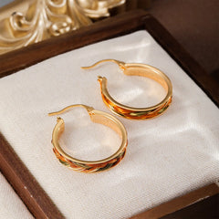 Fashion Simple 18K Gold Plated Colorful Copper Wire Hoop Earrings for Girls Classic Jewelry for Women Ladies Wholesale Bulk
