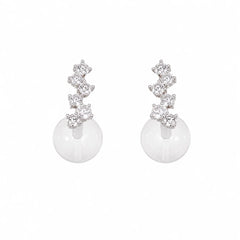 Fashion Crystal S925 Silver Cubic Zirconia Drop Earrings for Girls Simple Minimalistic Jewelry for Women Ladies Wholesale Bulk