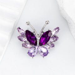 Fashion Butterfly Sweet Glitter Sparking Rhinestone Brooches for Girls Trendy Charms Pins Jewelry for Women Ladies Accessories