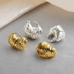 Female Fashion Earring Light Luxury Geometric Earring Wrap Line Thread Earring Design Advanced Sense Cool Simple Earrings Bulk