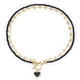 Fashion Beaded Heart Shaped Necklaces for Girls Sweet Cute Glamorous Jewellry for Women Ladies Accessories Chinese Supplier