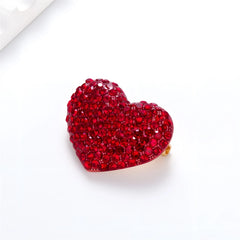 Fashion Sweet Heart Shaped Glitter Sparkle Brooches for Girls Stylish Classic Pins Jewelry for Women Ladies Accessories Hot Sale