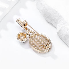 Fashion Trendy Sports Tennis Brooches for Girls Sweet Glamorous Charms Stylish Pins Jewelry for Women Ladies Man Accessories