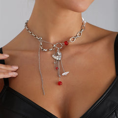 Fashion Heart Shaped Sweet Spicy Punk Necklaces for Girls Elegant Glamorous Charms Jewelry for Women Lady Accessories Wholesale