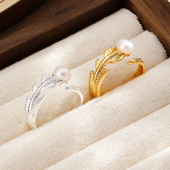 Female White K 18k Gold-plated Freshwater Pearl Rings Fashion Simple Charms Mixed Order Accepted in Stock Jewelry for Women