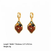Fashion Wood Freshwater Pearl Crushed Shell Copper 18K Gold Plated Drop Earrings for Girls Trendy Jewelry for Women Wholesale