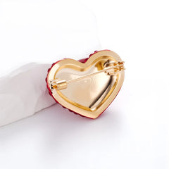 Fashion Sweet Heart Shaped Glitter Sparkle Brooches for Girls Stylish Classic Pins Jewelry for Women Ladies Accessories Hot Sale