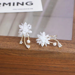 Ladies New Design Bow Flower Decorative Small Drop Earring Fashion Elegant Graceful Glamorous Wholesale Jewelry Accessories