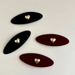 Fashion Elegant Heart Shaped Simple Hair Clips for Girls Minimalistic Luxury Snap Clips for Women Ladies Hair Accessories